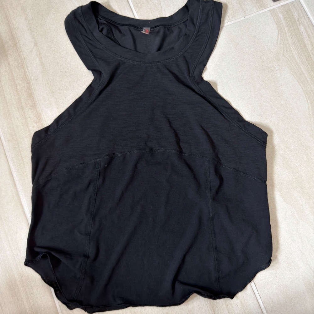 Free People FP Movement Womens Black High Neck Racerback Activewear Tank Top L